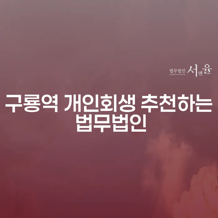 구룡역 개인회생 추천하는 법무법인