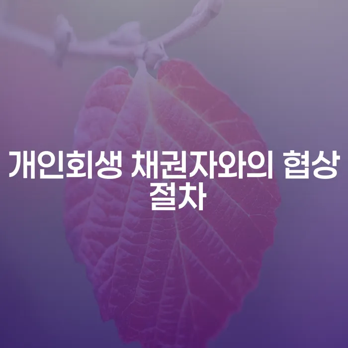 개인회생 채권자와의 협상 절차, 어떻게 준비해야 할까요?
