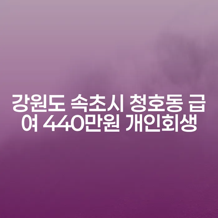 강원도 속초시 청호동에서 급여 440만원으로 개인회생을 시작할 수 있을까요?
