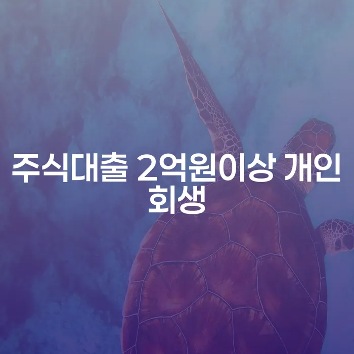 주식대출 2억원이상 개인회생, 어떻게 준비해야 할까요?